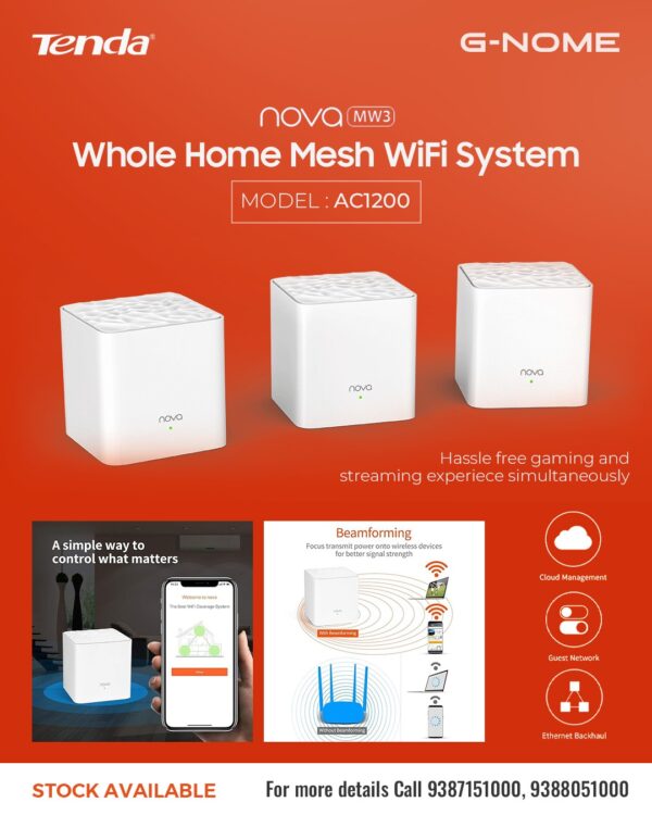 Tenda Nova MW3 AC1200 Whole-Home Mesh WiFi System - Image 2